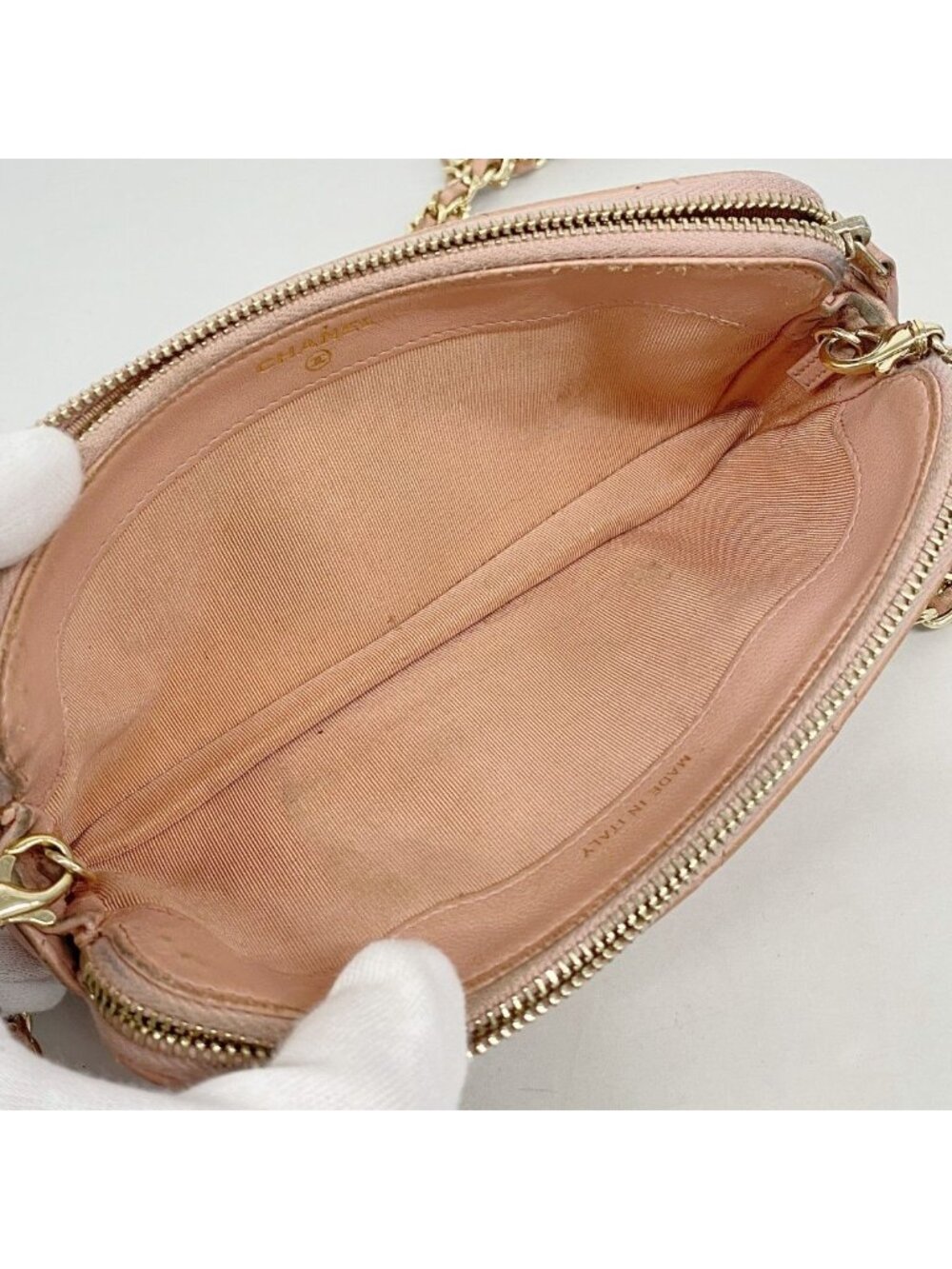 Chanel Shoulder Bag Quilted Lambskin Pink Champagne Gold - Picture 4 of 10